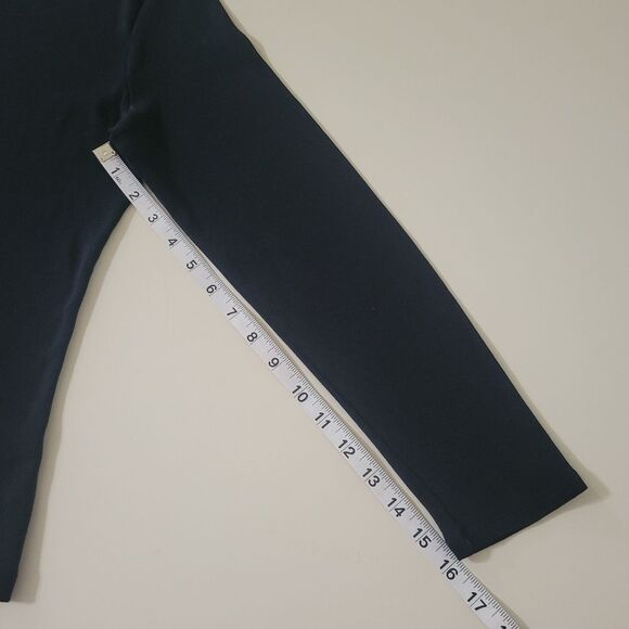 Liz Claiborne Black Cotton Crew Long Sleeve Pullover Top - Picture 8 of 14